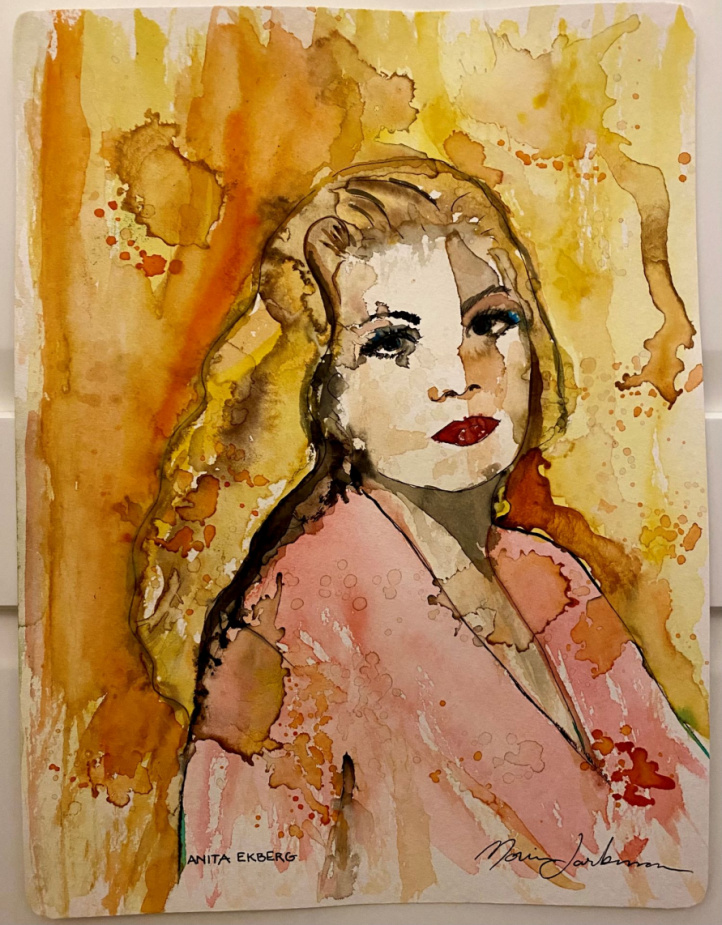 Anita Ekberg in the group Gallery / Techniques / Watercolor at NOA Gallery (100016_anitaekberg)