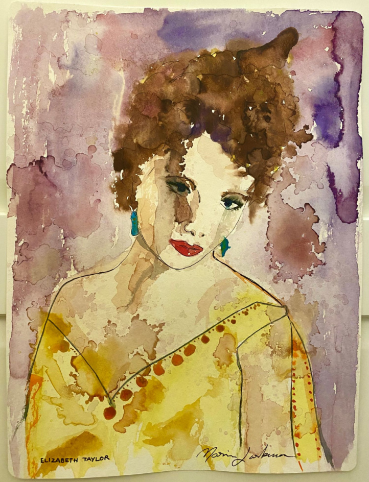 Elizabeth Taylor in the group Gallery / Techniques / Watercolor at NOA Gallery (100016_elisabethtaylor)